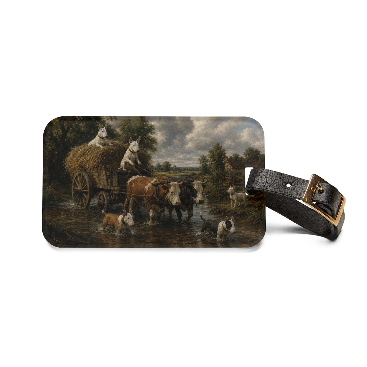 Bull Terrier The Hay Wain — after John Constable, 1821 | Luggage Tag