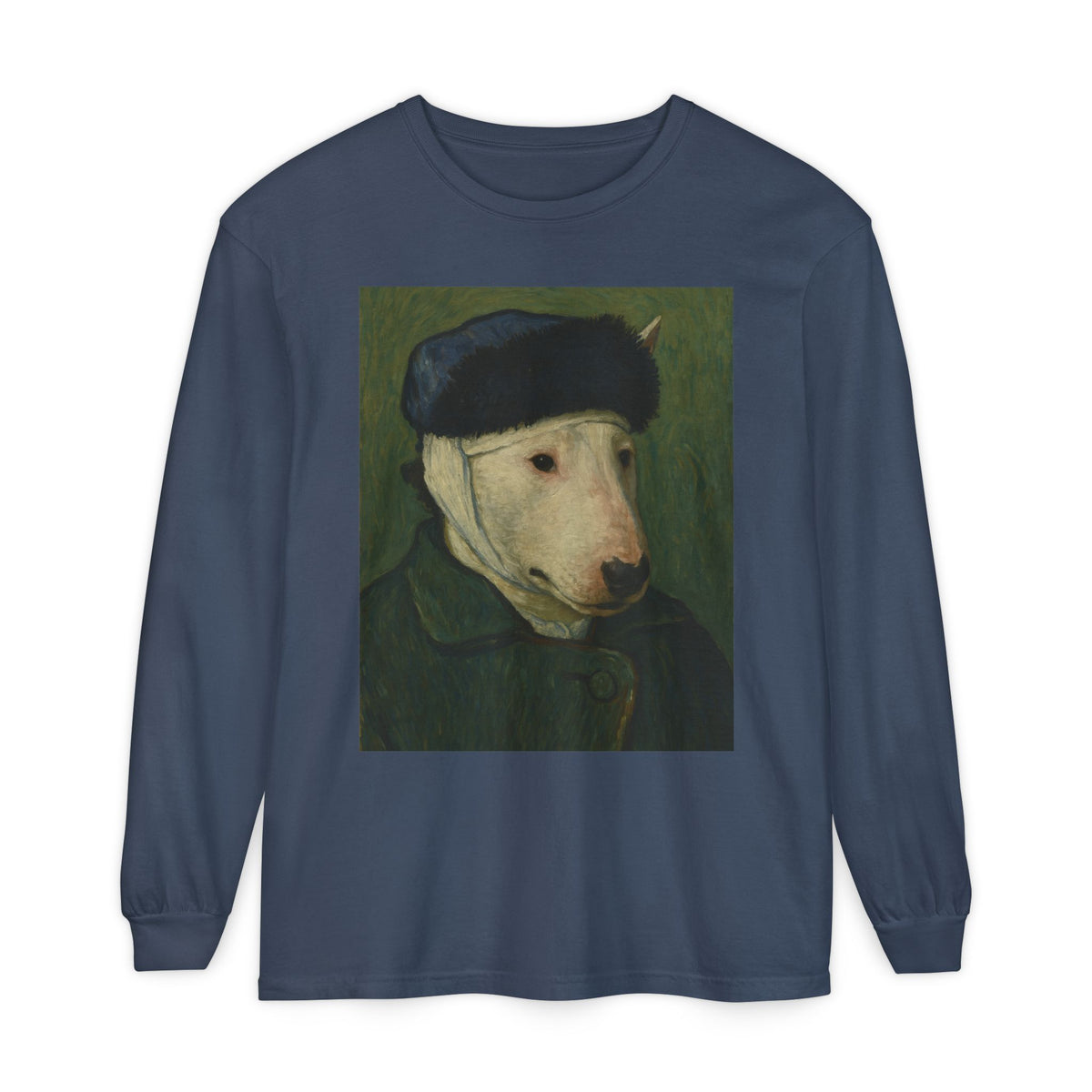 Bull Terrier Self-Portrait with Bandaged Ear — after Vincent van Gogh, 1889 | Long Sleeve