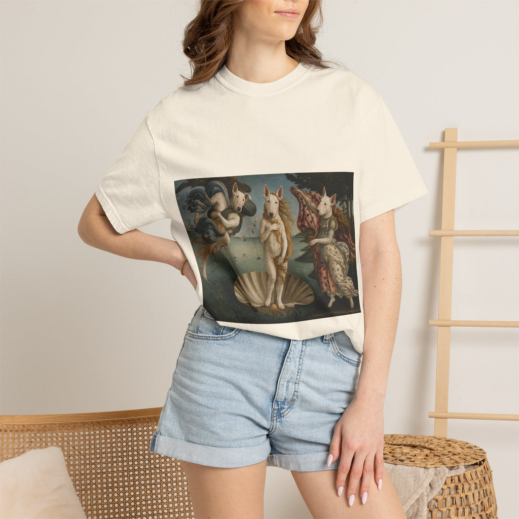 Bull Terrier The Birth of Venus — after Sandro Botticelli, c.1485 | Garment-Dyed Tee