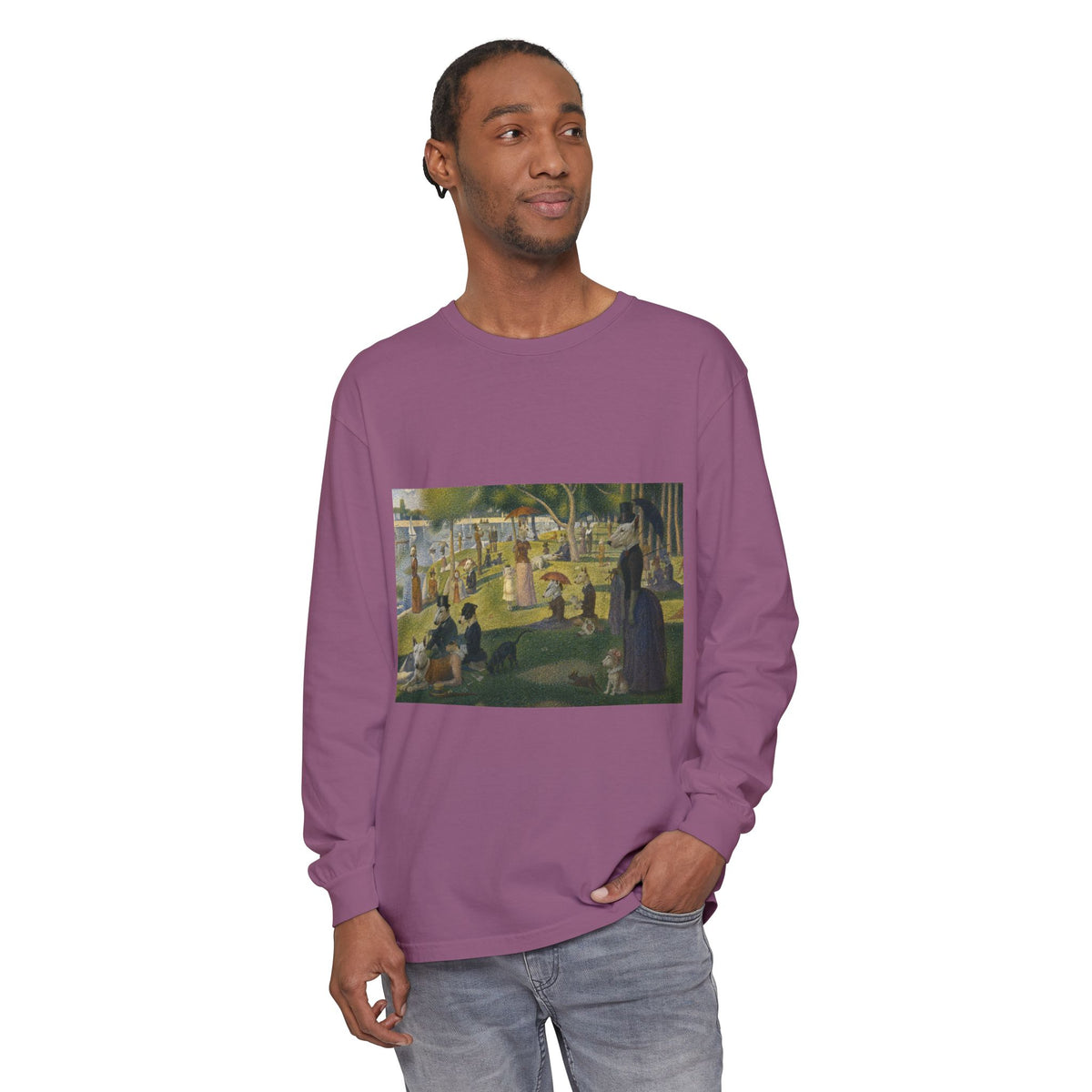 Bull Terrier A Sunday Afternoon on La Grande Jatte — after Georges Seurat, 1886 | Long Sleeve