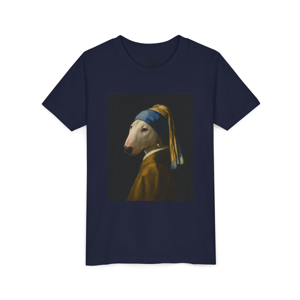 Bull Terrier Girl with a Pearl Earring — after Johannes Vermeer, c.1665 | Youth Tee
