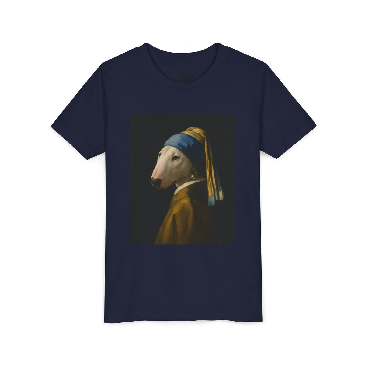 Bull Terrier Girl with a Pearl Earring — after Johannes Vermeer, c.1665 | Youth Tee