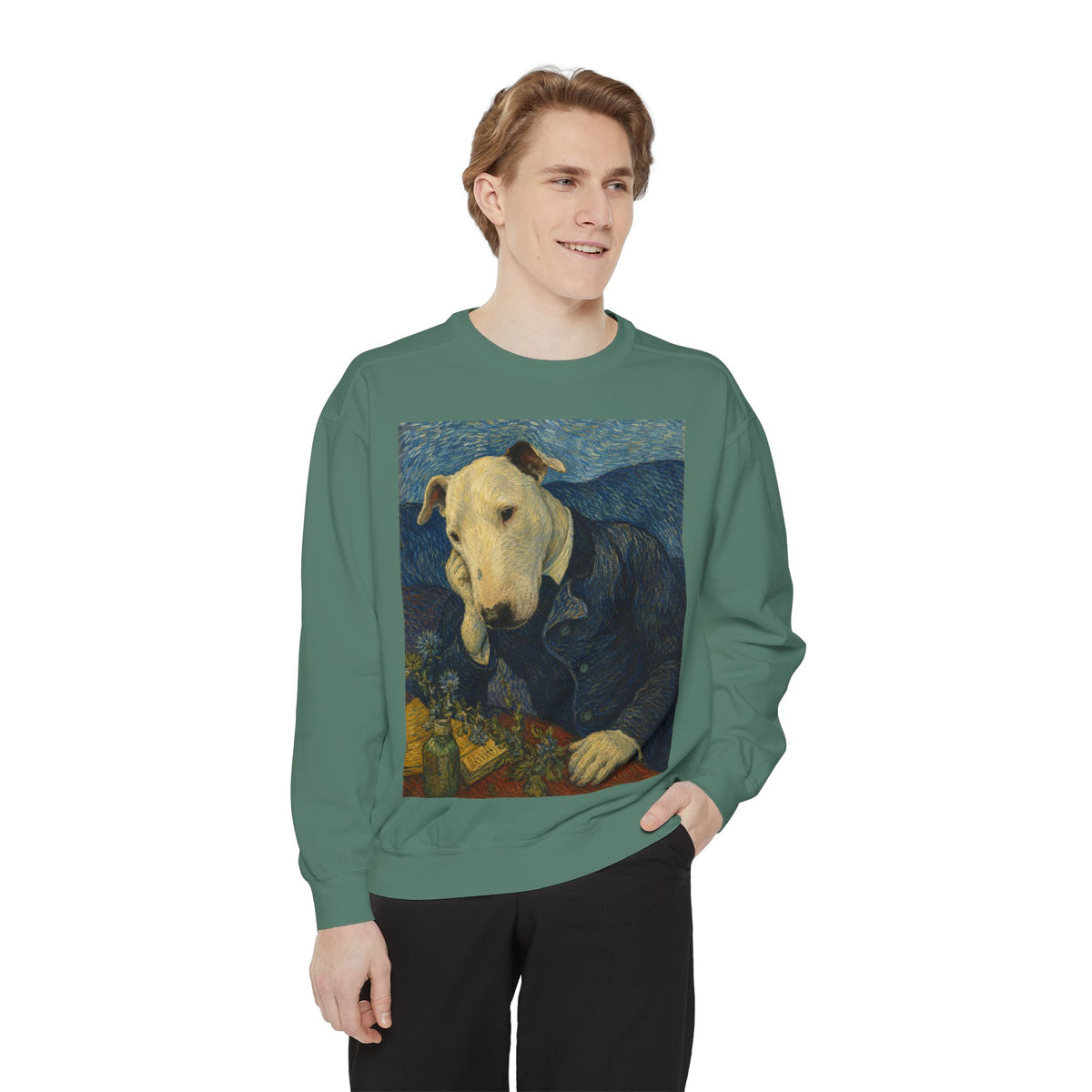 Bull Terrier Portrait of Doctor Gachet — after Vincent van Gogh, 1890 | Crewneck