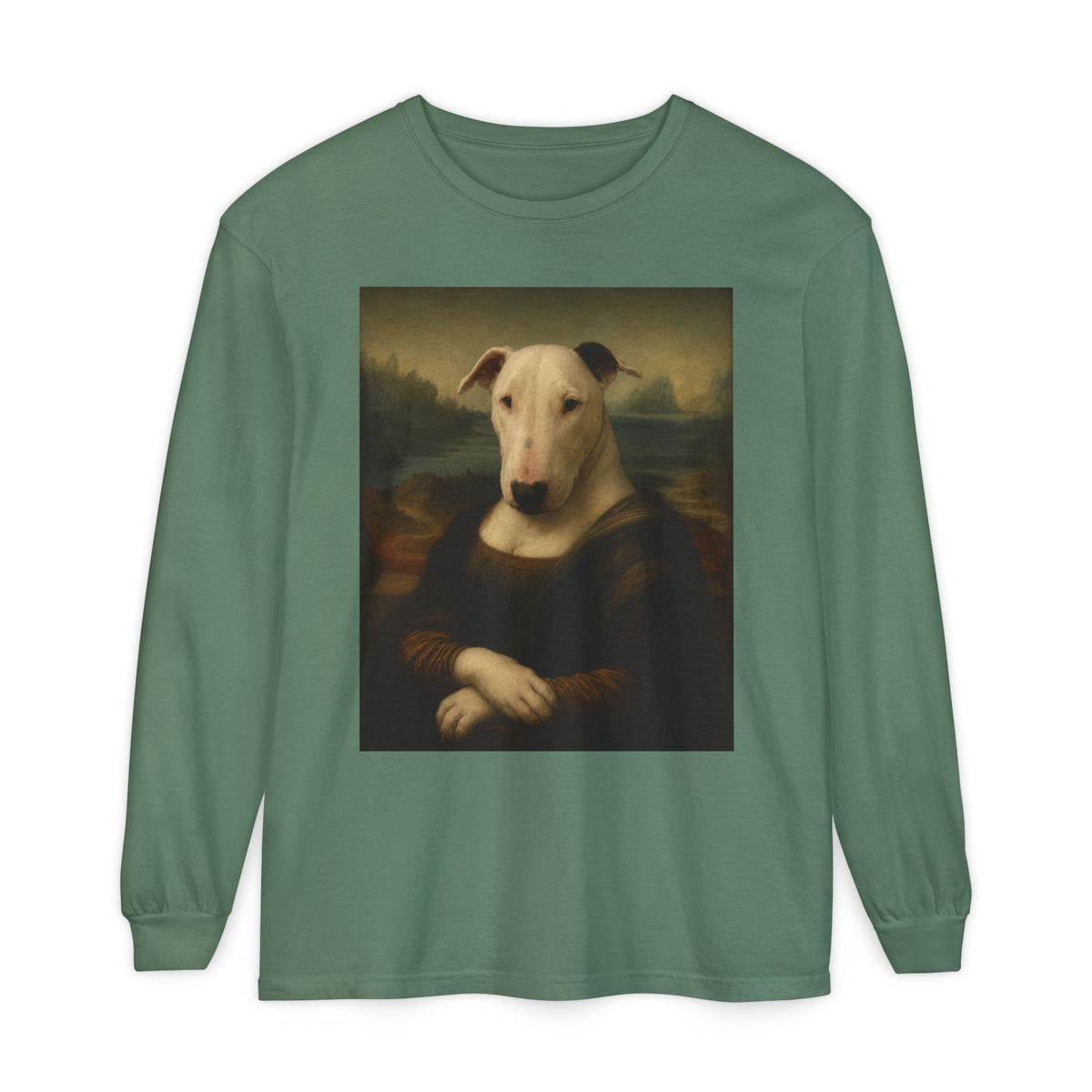 Bull Terrier Mona Lisa — after Leonardo da Vinci, c.1503 | Long Sleeve