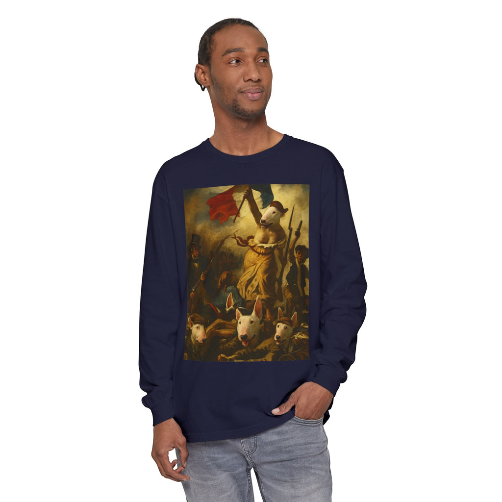 Bull Terrier Liberty Leading the People — after Eugene Delacroix, 1830 | Long Sleeve