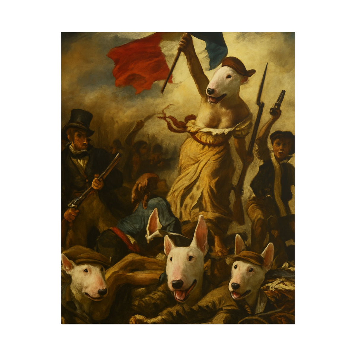 Bull Terrier Liberty Leading The People — after Eugene Delacroix, 1830 | Print