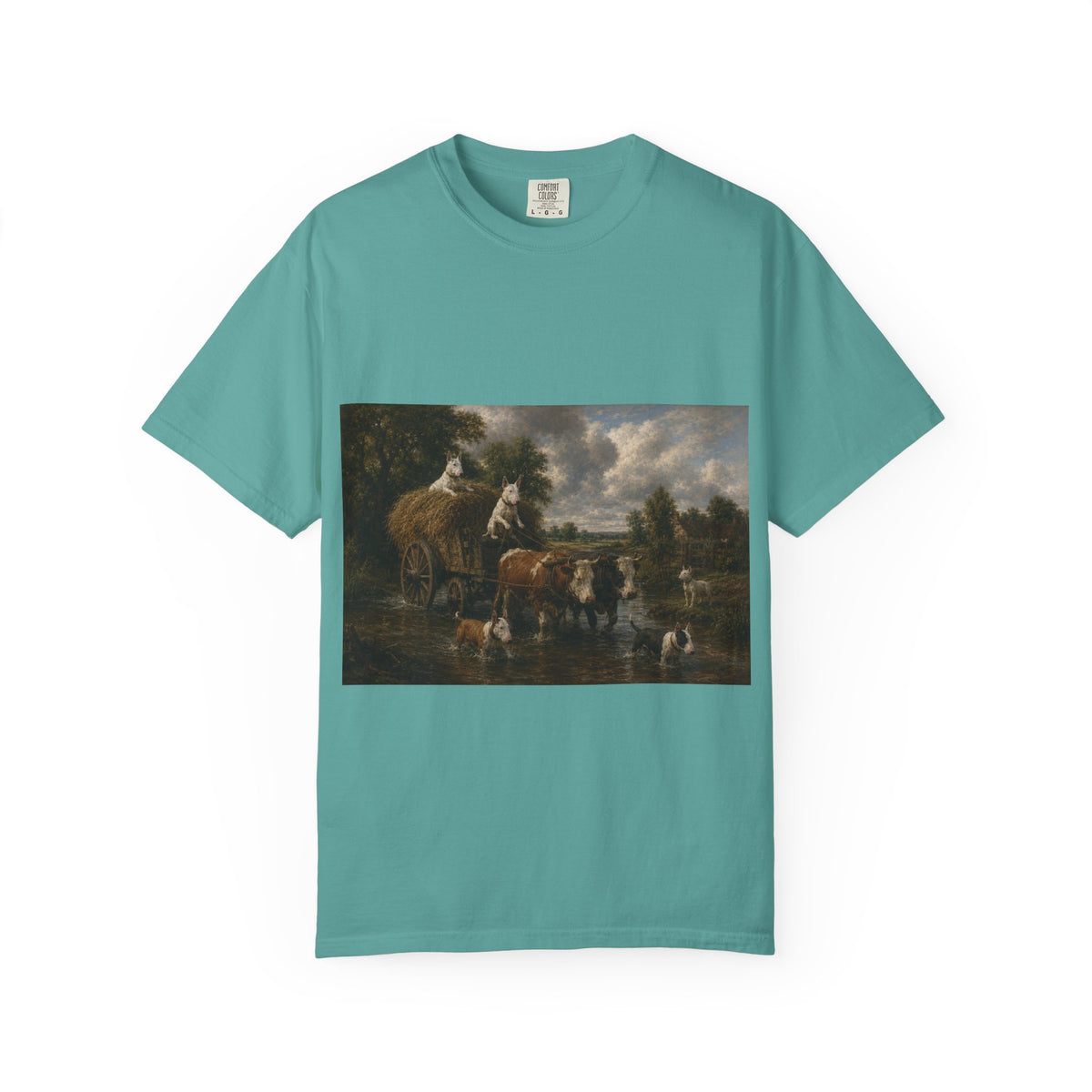 Bull Terrier The Hay Wain — after John Constable, 1821 | Garment-Dyed Tee
