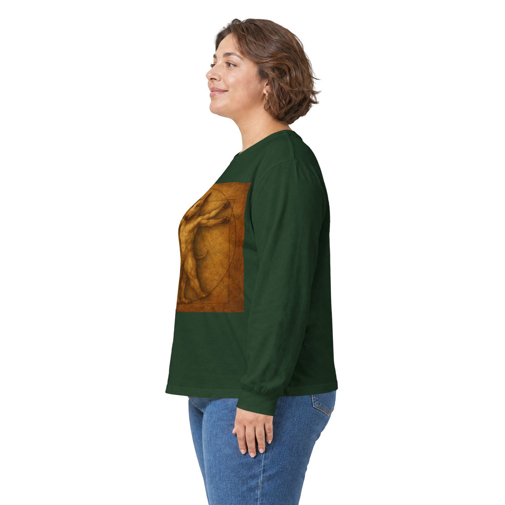Bull Terrier Vitruvian Man — after Leonardo da Vinci, c.1490 | Long Sleeve