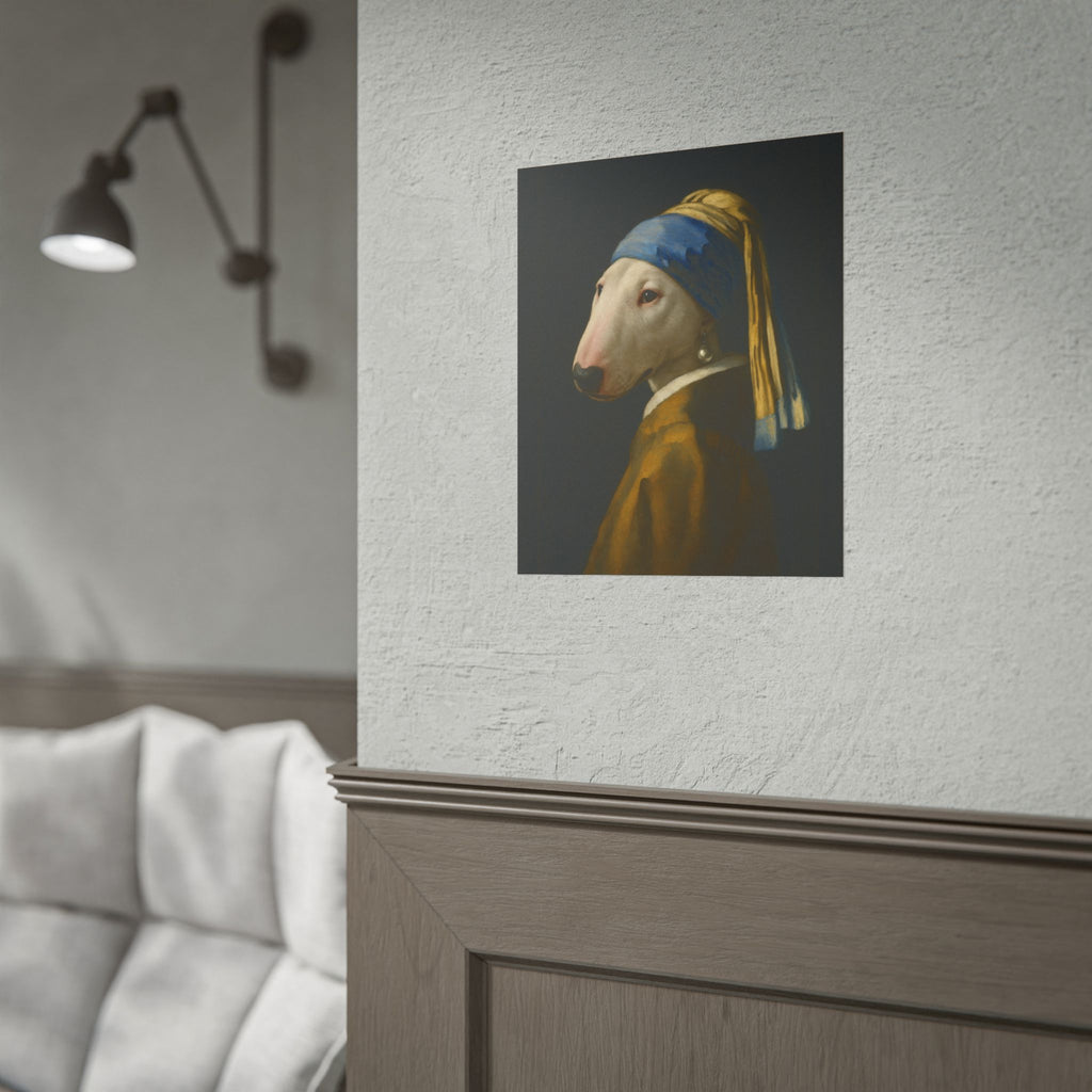 Bull Terrier Girl With A Pearl Earring — after Johannes Vermeer, c.1665 | Print