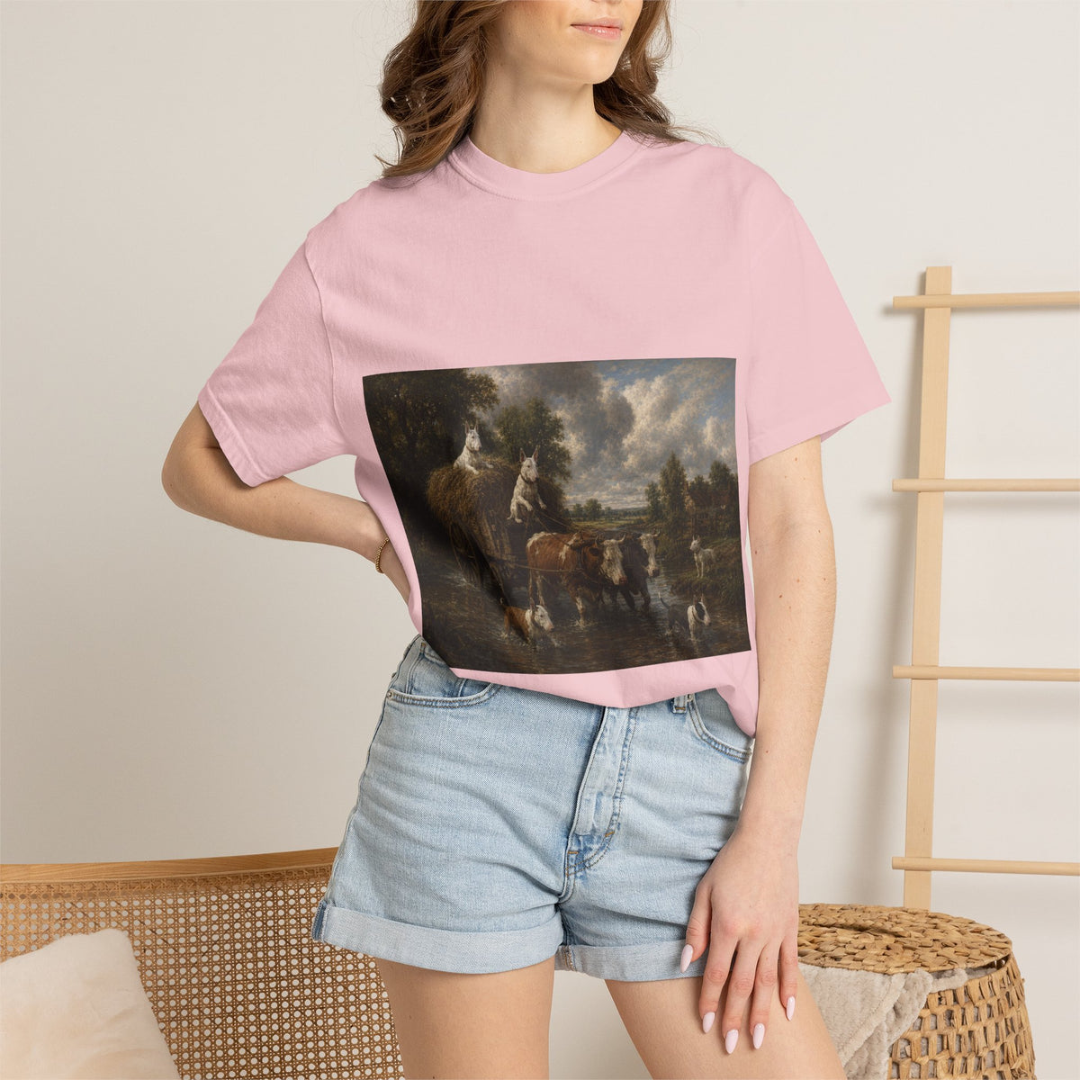 Bull Terrier The Hay Wain — after John Constable, 1821 | Garment-Dyed Tee