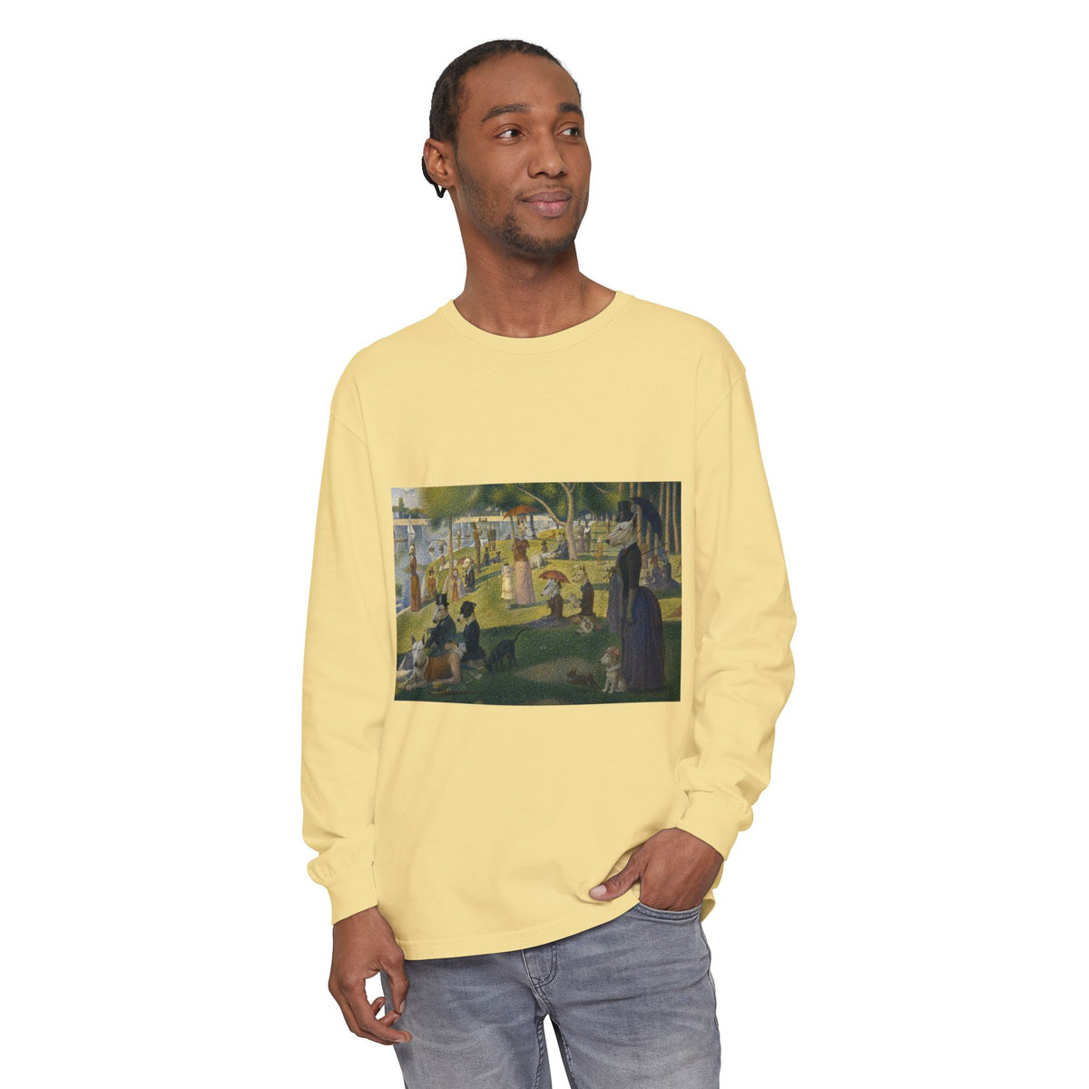 Bull Terrier A Sunday Afternoon on La Grande Jatte — after Georges Seurat, 1886 | Long Sleeve