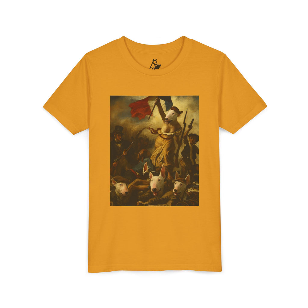 Bull Terrier Liberty Leading the People — after Eugene Delacroix, 1830 | Youth Tee