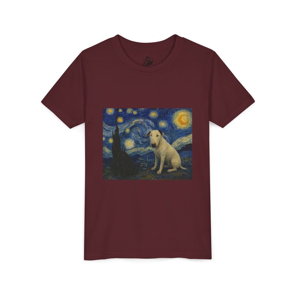 Bull Terrier The Starry Night — after Vincent van Gogh, 1889 | Youth Tee