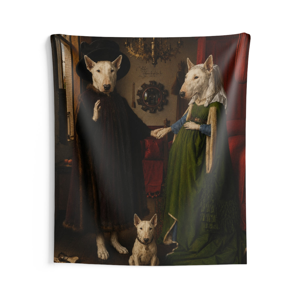Bull Terrier The Arnolfini Portrait — after Jan van Eyck, 1434 | Tapestry