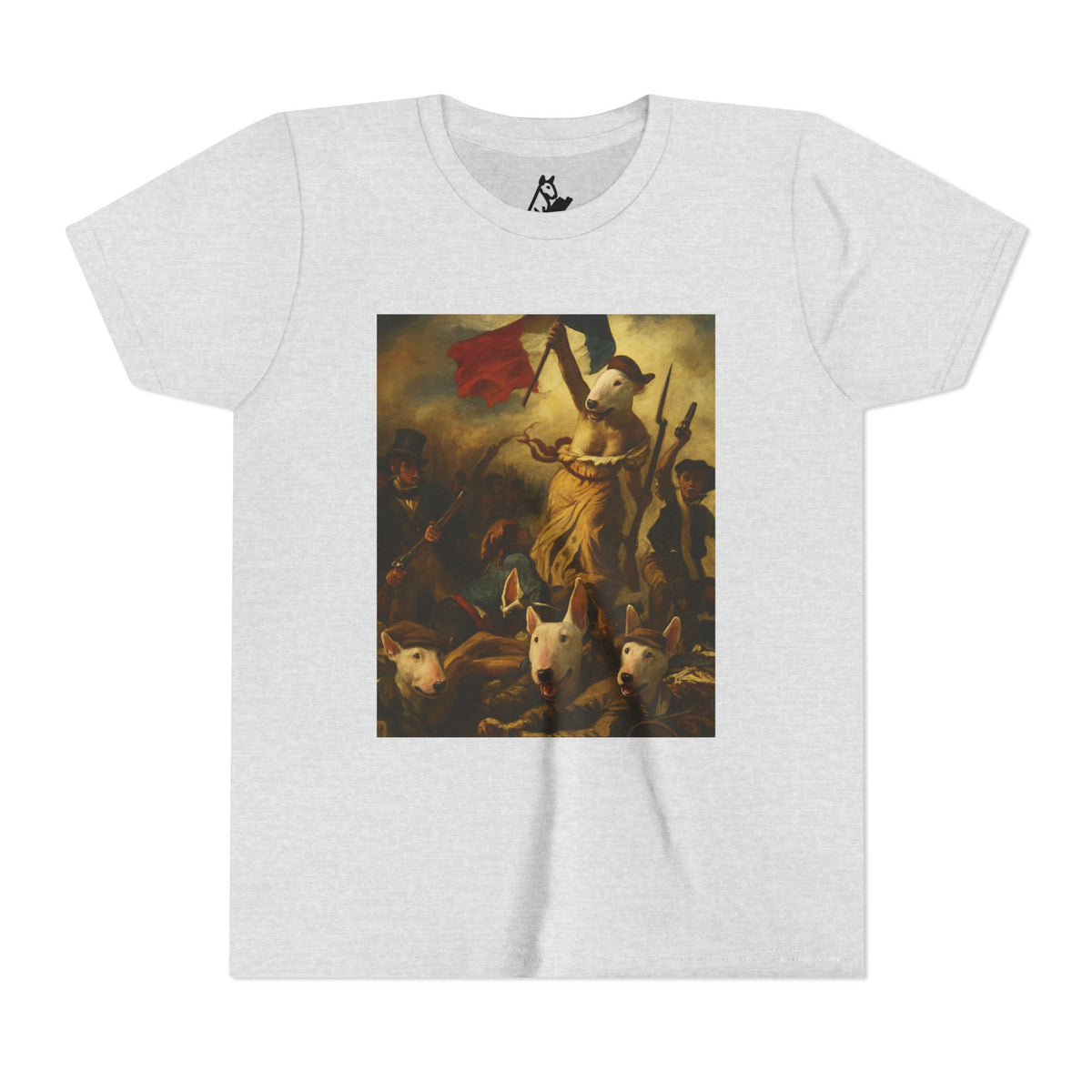 Bull Terrier Liberty Leading the People — after Eugene Delacroix, 1830 | Youth Tee