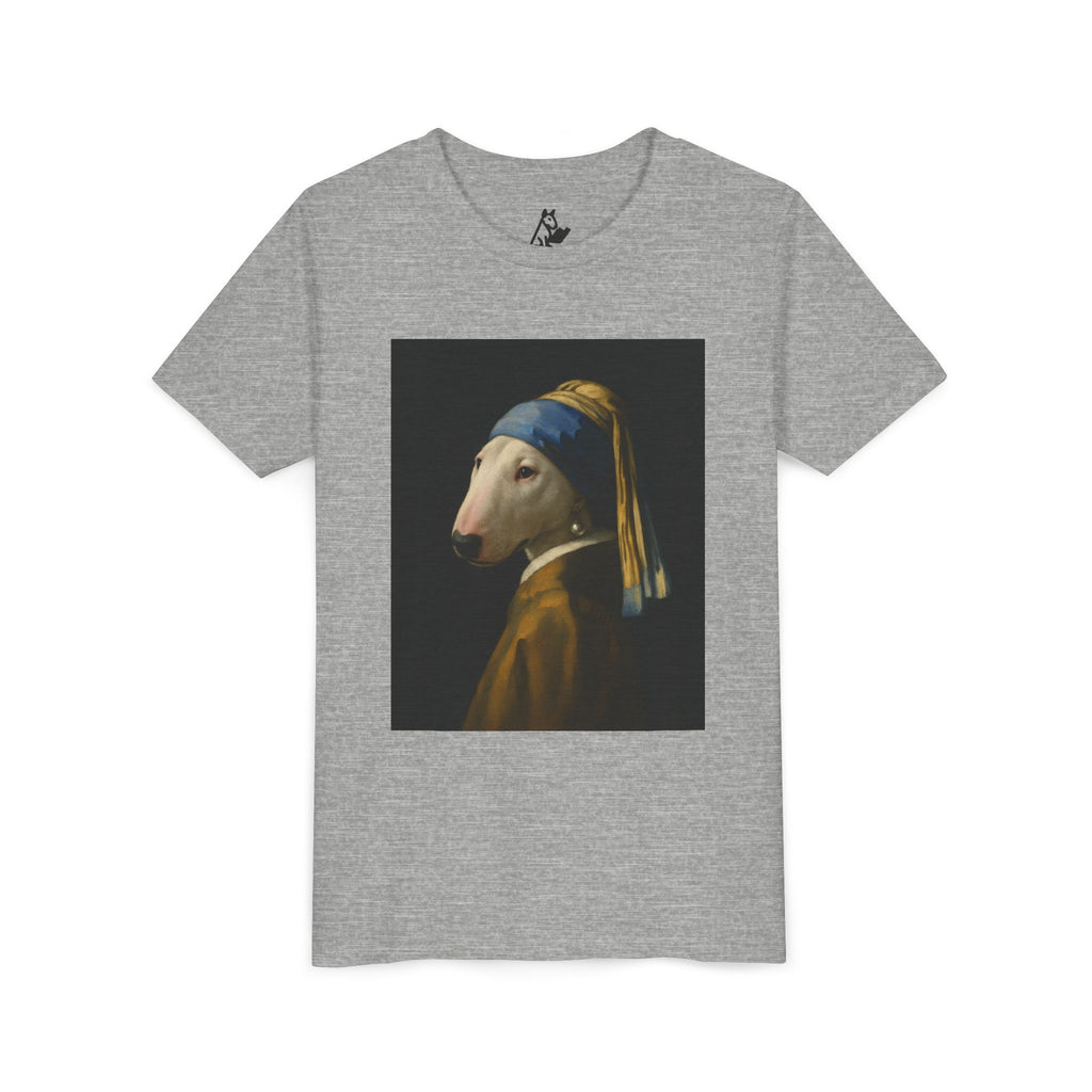 Bull Terrier Girl with a Pearl Earring — after Johannes Vermeer, c.1665 | Youth Tee