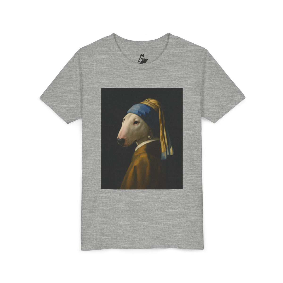 Bull Terrier Girl with a Pearl Earring — after Johannes Vermeer, c.1665 | Youth Tee
