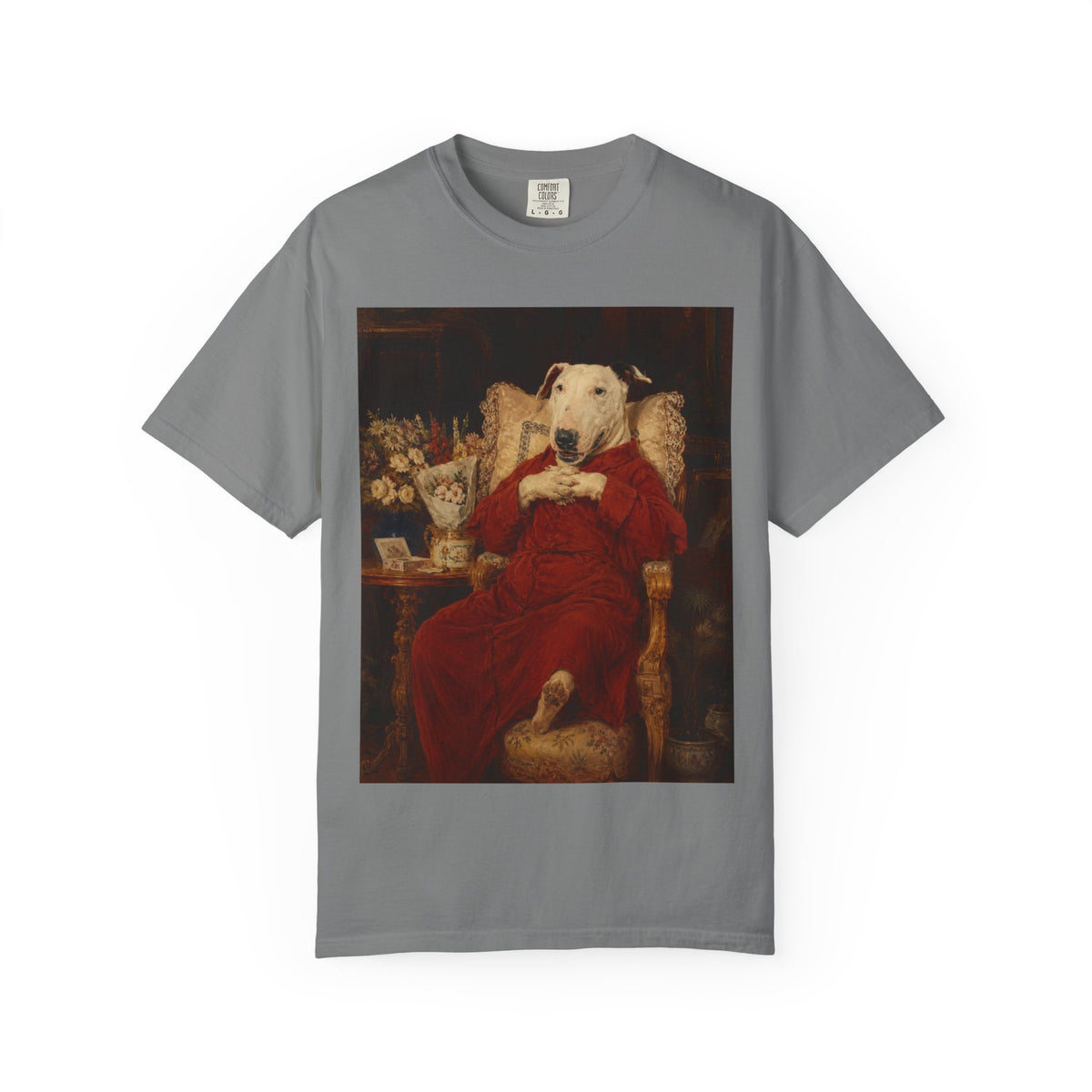 Bull Terrier A Happy Birthday — after Antonio Casanova y Estorach, c.1890 | Garment-Dyed Tee