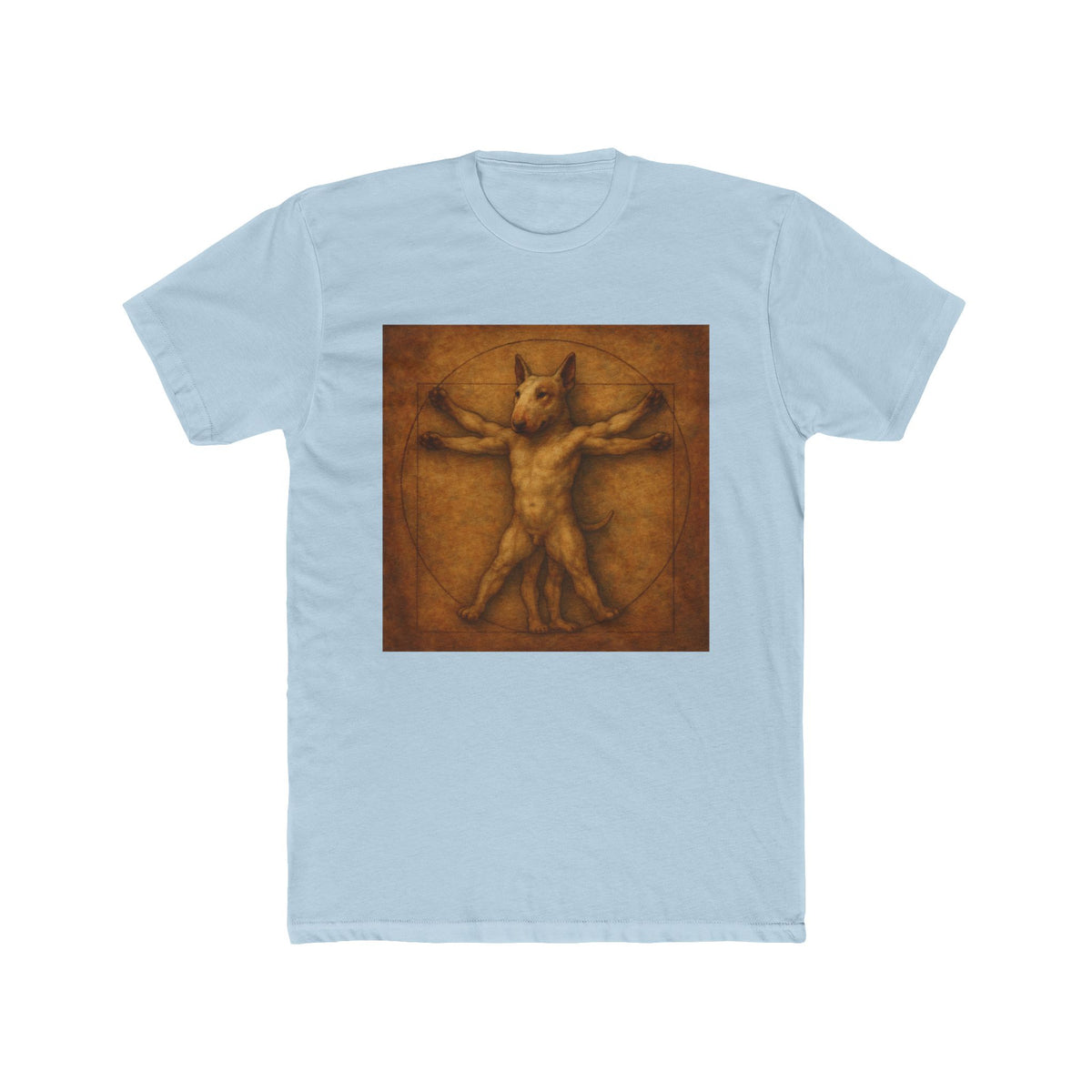 Bull Terrier Vitruvian Man — after Leonardo da Vinci, c.1490 | Tee