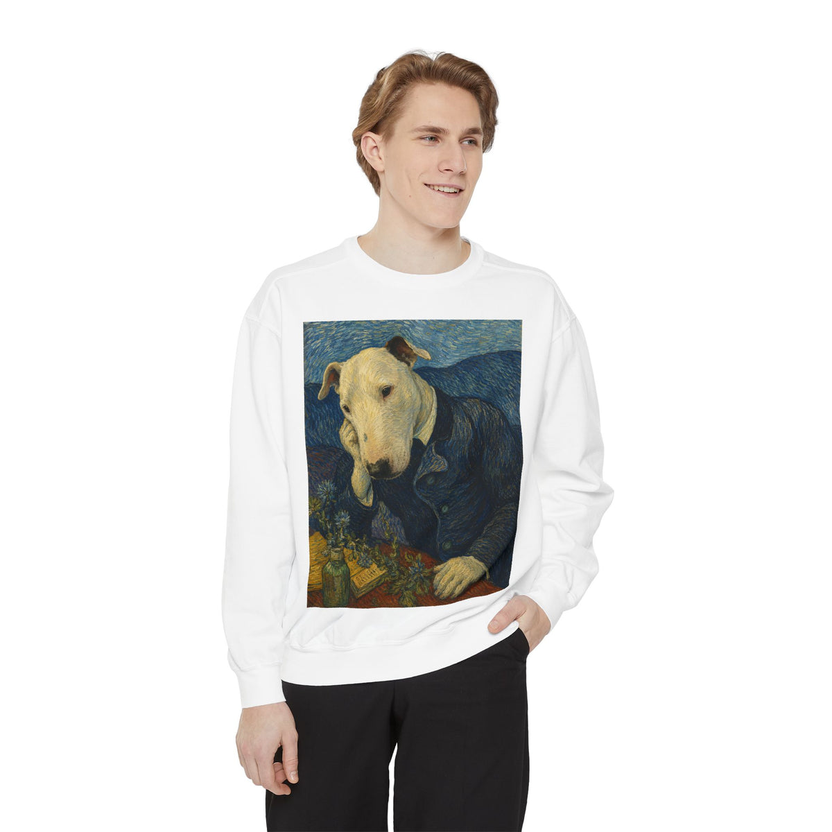 Bull Terrier Portrait of Doctor Gachet — after Vincent van Gogh, 1890 | Crewneck