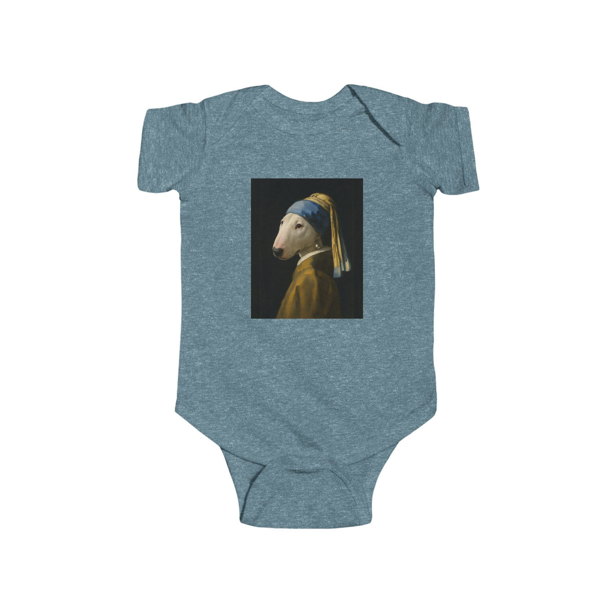 Bull Terrier Girl with a Pearl Earring — after Johannes Vermeer, c.1665 | Bodysuit