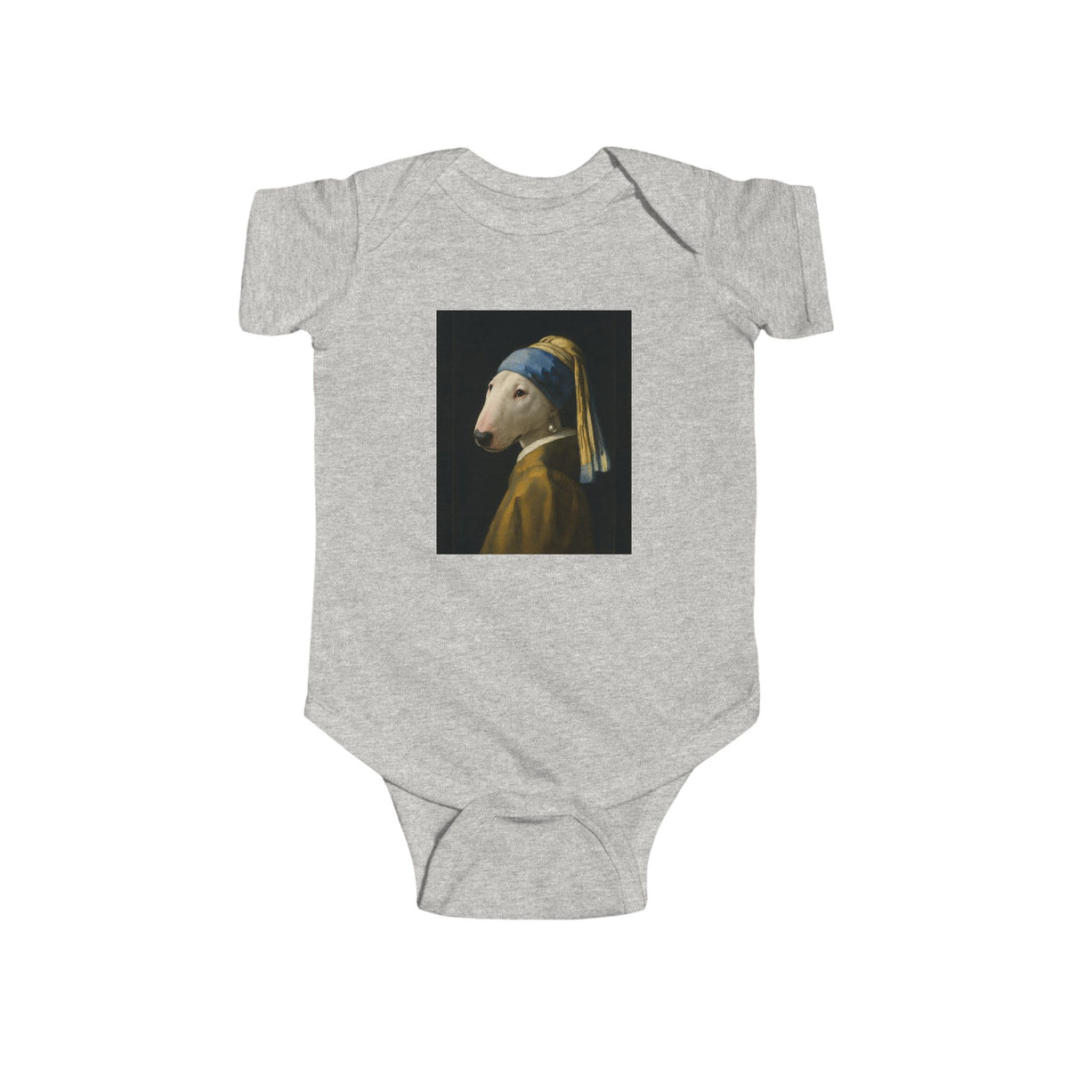 Bull Terrier Girl with a Pearl Earring — after Johannes Vermeer, c.1665 | Bodysuit