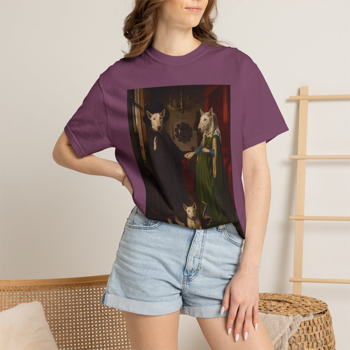 Bull Terrier The Arnolfini Portrait — after Jan van Eyck, 1434 | Garment-Dyed Tee