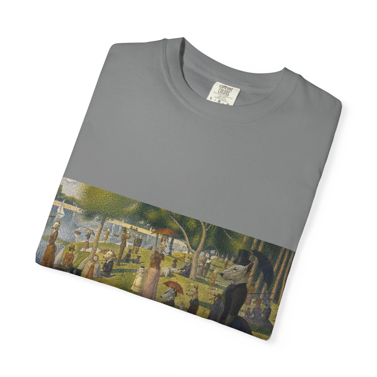 Bull Terrier A Sunday Afternoon on La Grande Jatte — after Georges Seurat, 1886 | Garment-Dyed Tee