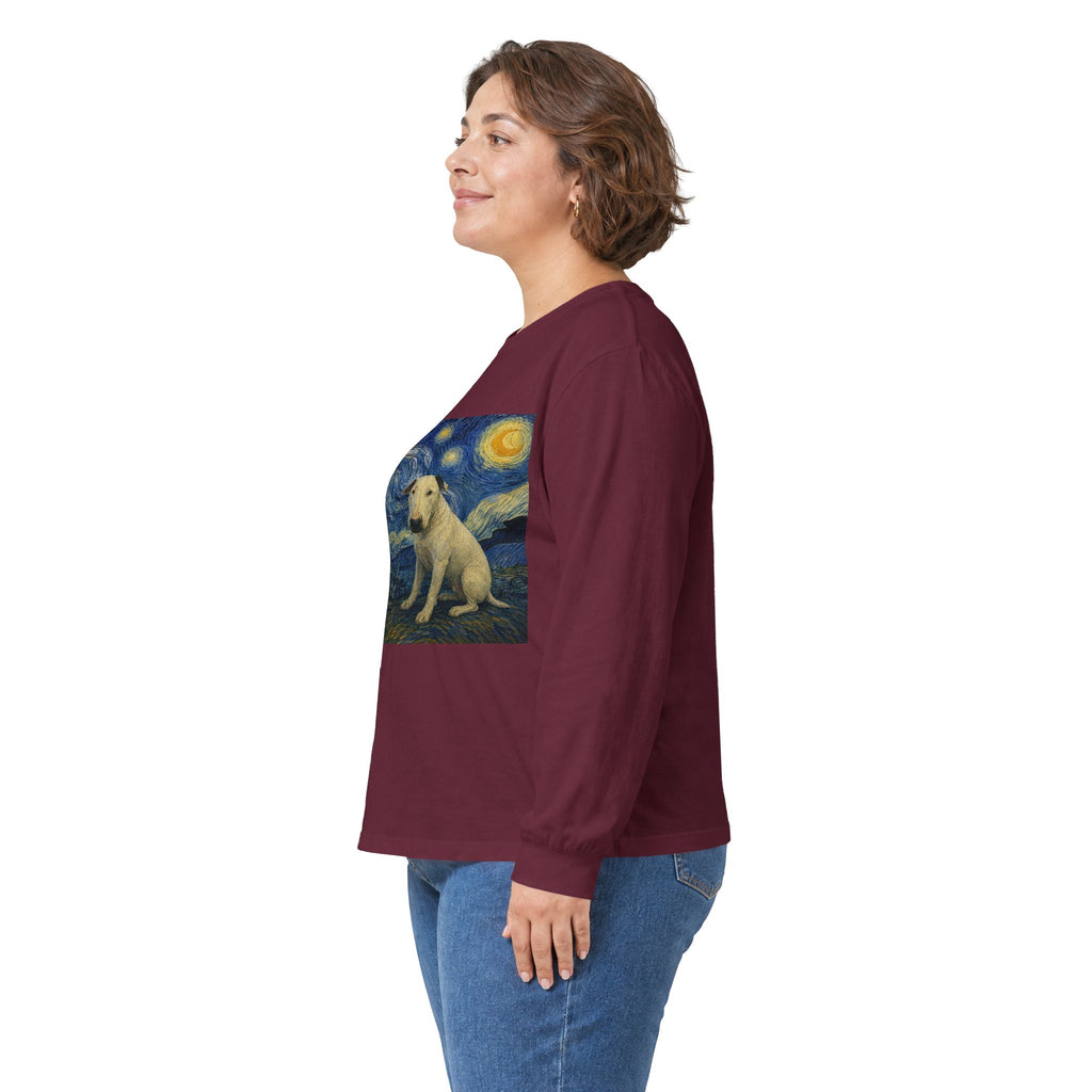 Bull Terrier Starry Night — after Vincent van Gogh, 1889 | Long Sleeve