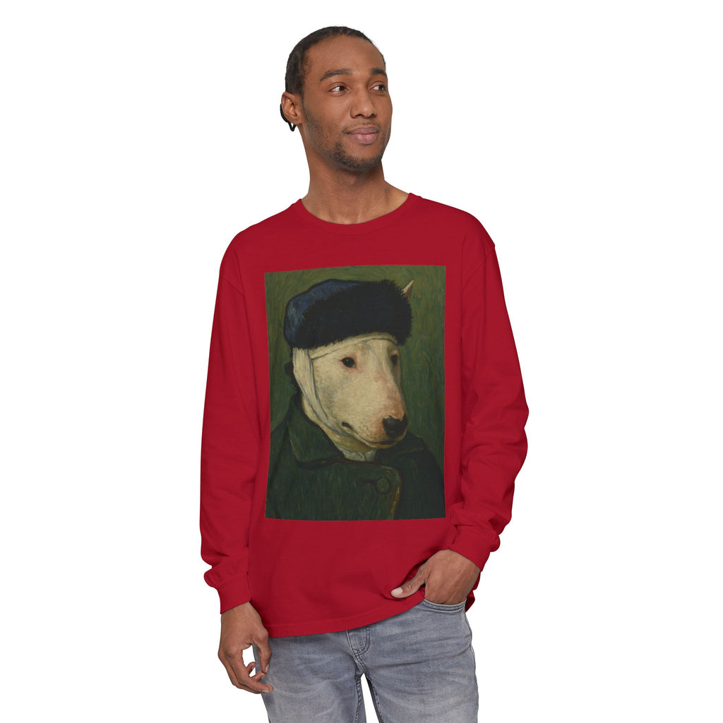 Bull Terrier Self-Portrait with Bandaged Ear — after Vincent van Gogh, 1889 | Long Sleeve