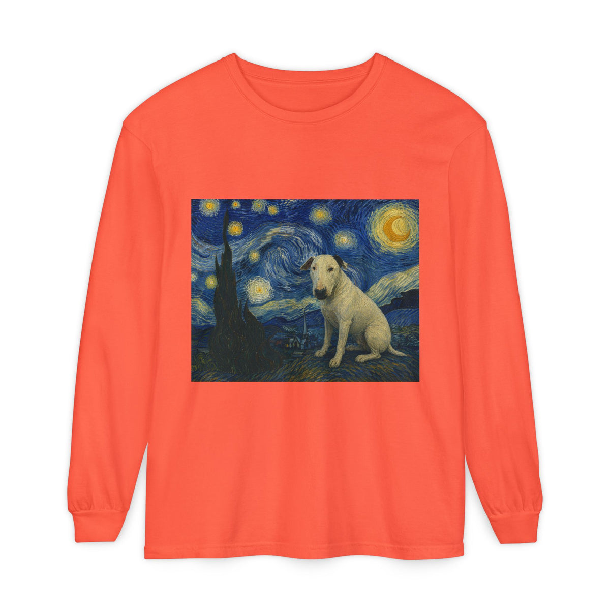 Bull Terrier The Starry Night — after Vincent van Gogh, 1889 | Long Sleeve