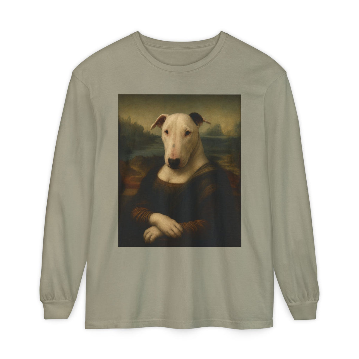 Bull Terrier Mona Lisa — after Leonardo da Vinci, c.1503 | Long Sleeve