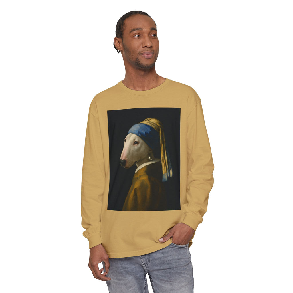 Bull Terrier Girl with a Pearl Earring — after Johannes Vermeer, c.1665 | Long Sleeve