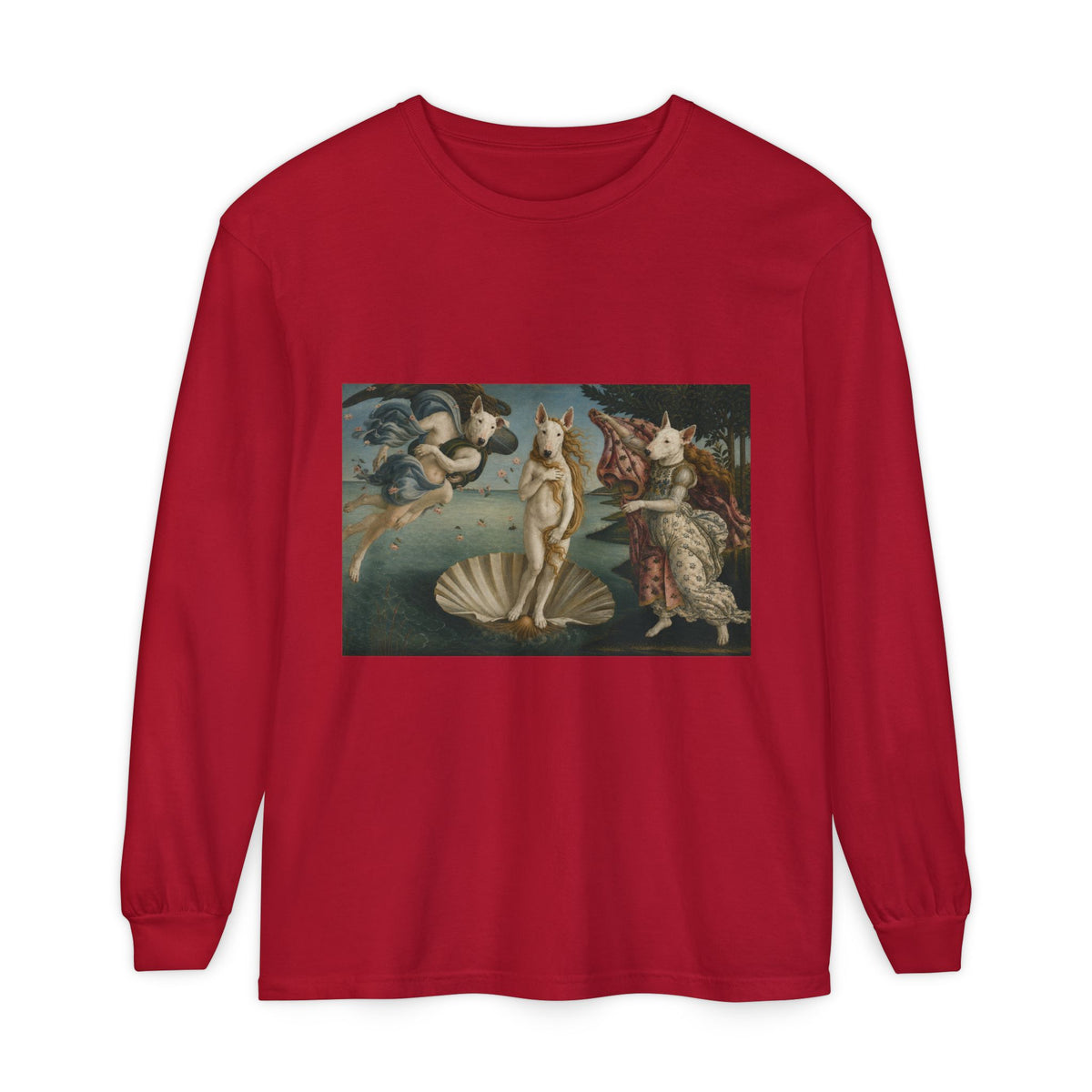 Bull Terrier The Birth of Venus — after Sandro Botticelli, c.1485 | Long Sleeve