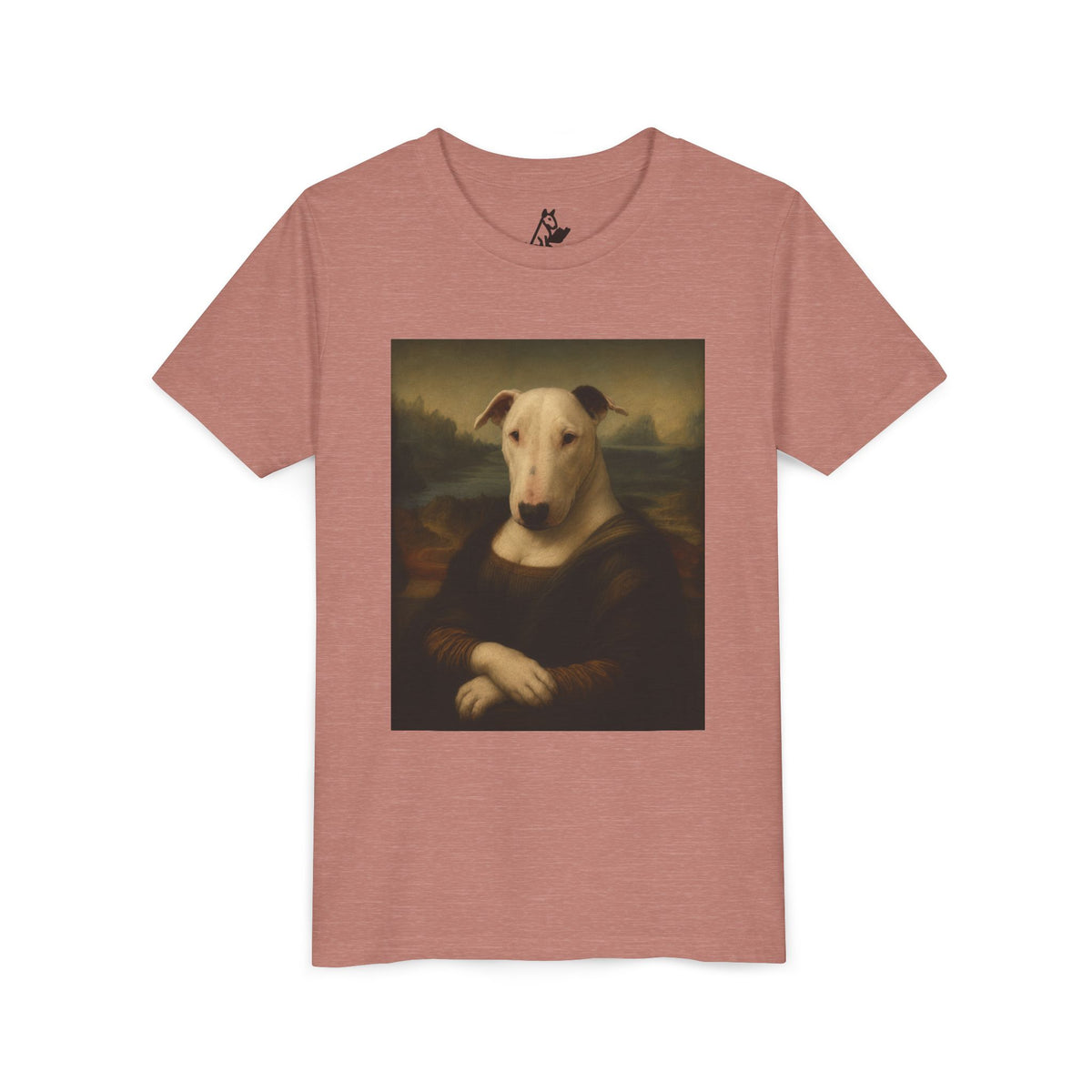 Bull Terrier Mona Lisa — after Leonardo da Vinci, c.1503 | Youth Tee