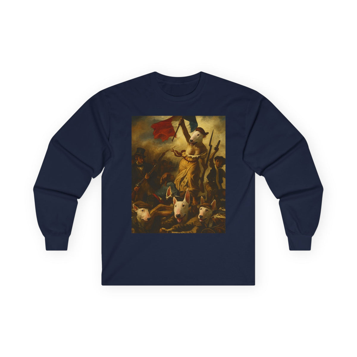 Bull Terrier Liberty Leading The People — after Eugene Delacroix, 1830 | Long Sleeve