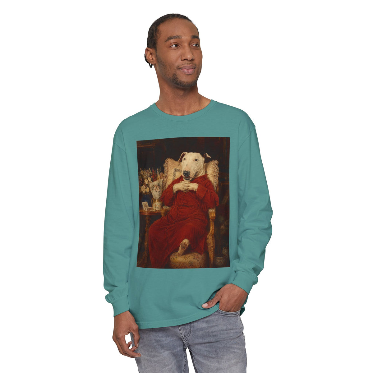 Bull Terrier A Happy Birthday — after Antonio Casanova y Estorach, c.1890 | Long Sleeve