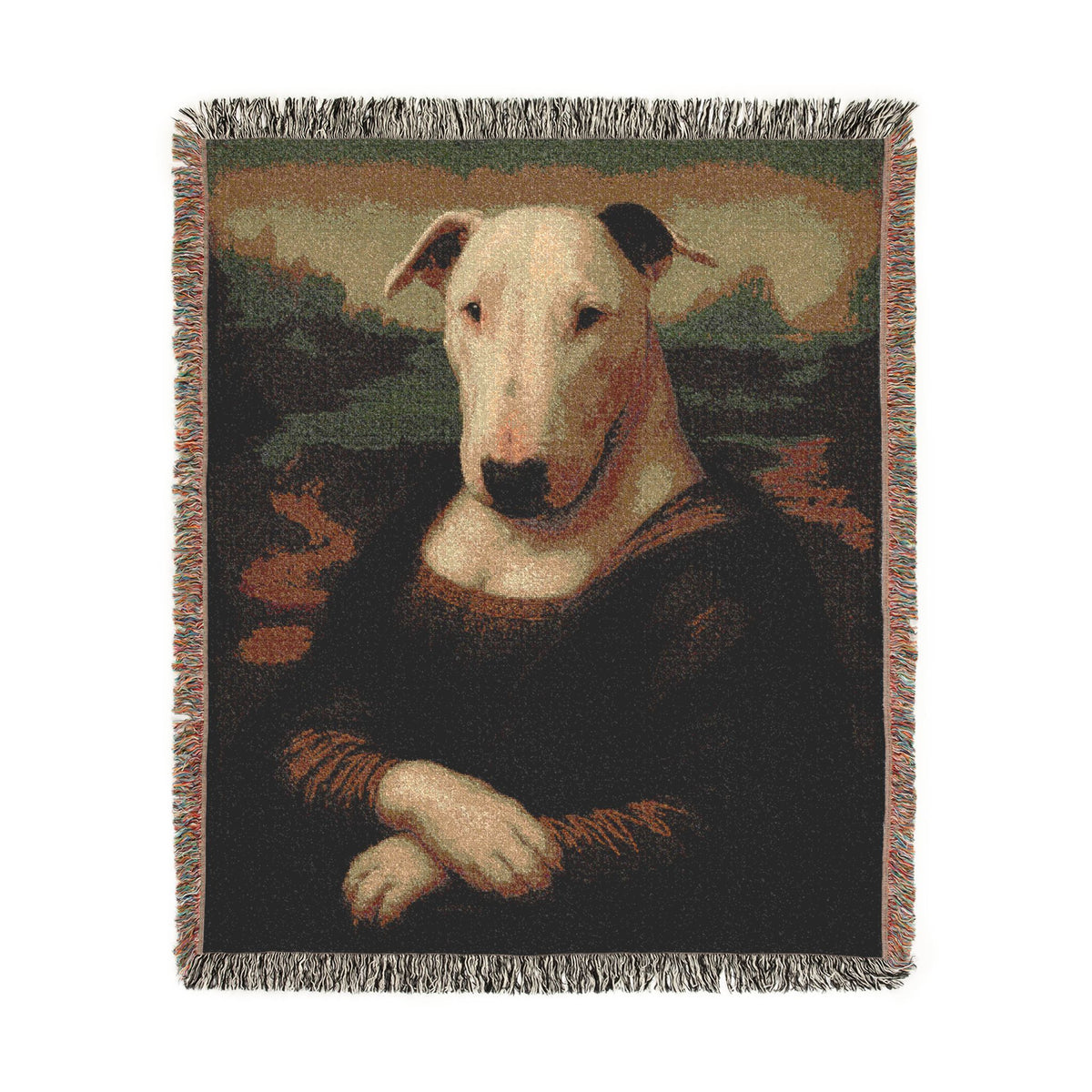 Bull Terrier Mona Lisa — after Leonardo da Vinci, c.1503 | Blanket