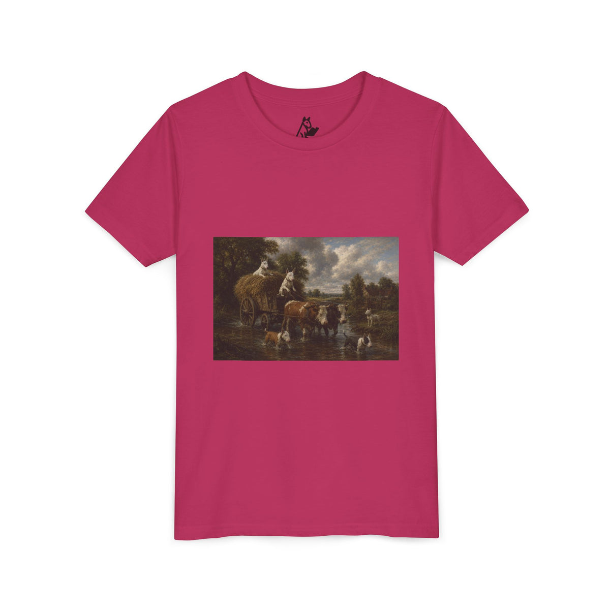 Bull Terrier The Hay Wain — after John Constable, 1821 | Youth Tee