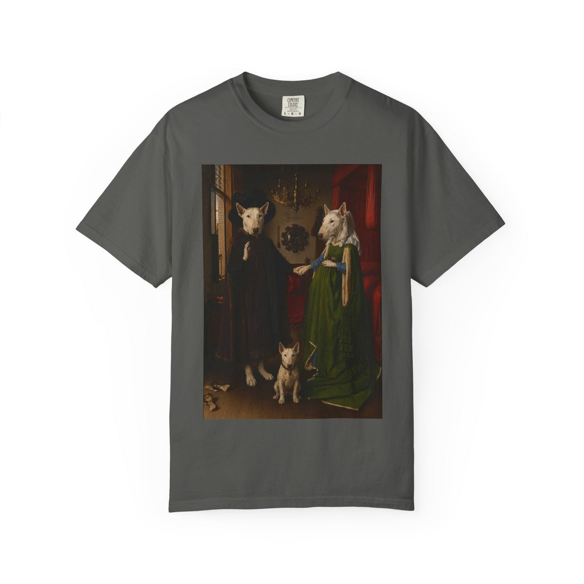 Bull Terrier The Arnolfini Portrait — after Jan van Eyck, 1434 | Garment-Dyed Tee
