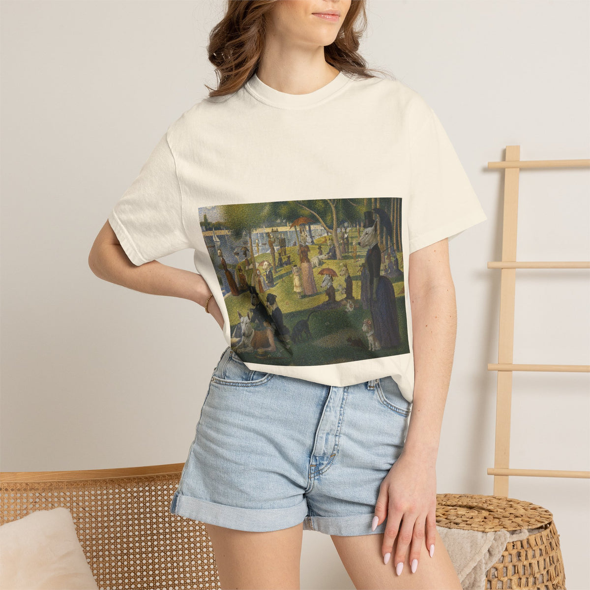 Bull Terrier A Sunday Afternoon on La Grande Jatte — after Georges Seurat, 1886 | Garment-Dyed Tee
