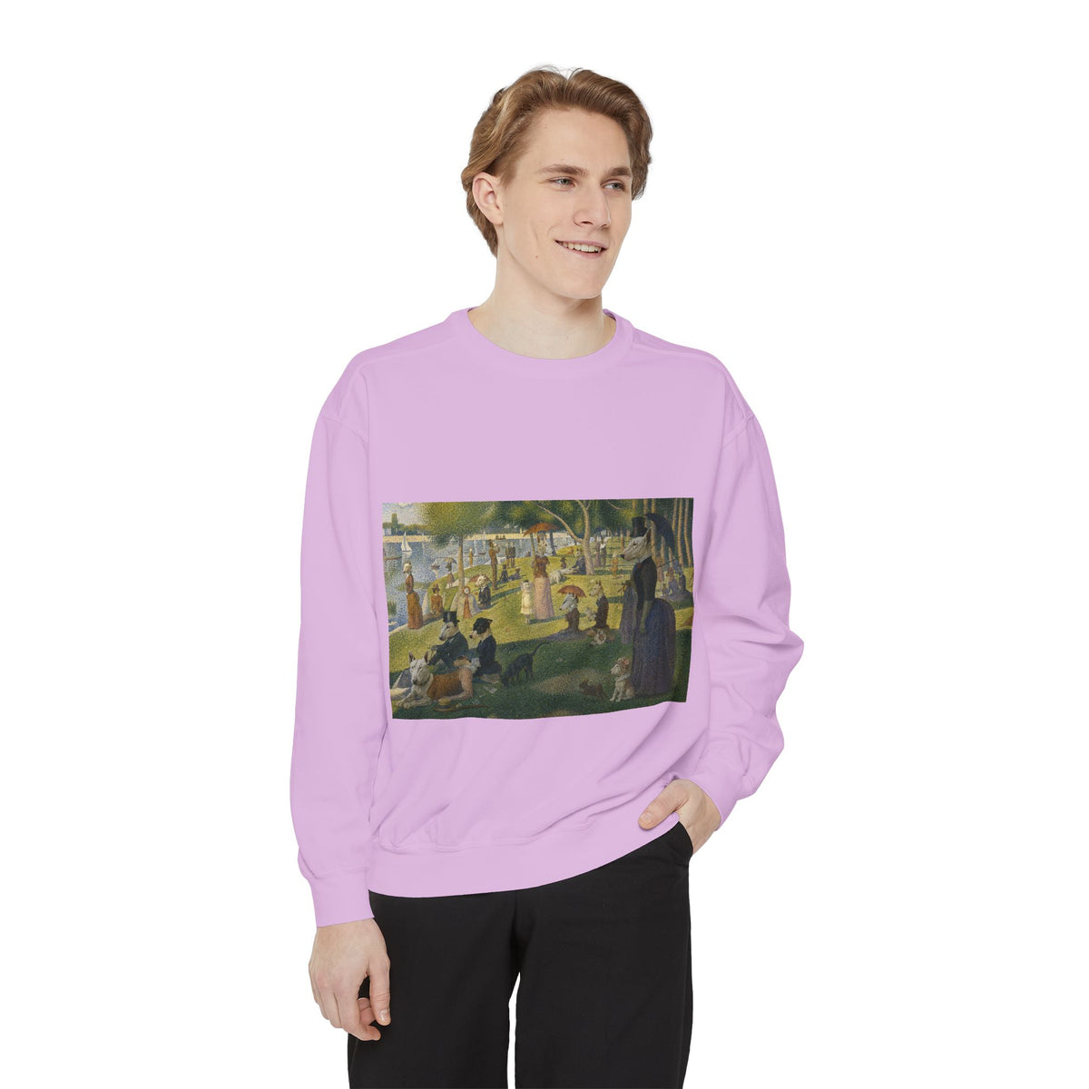 Bull Terrier A Sunday Afternoon on La Grande Jatte — after Georges Seurat, 1886 | Crewneck
