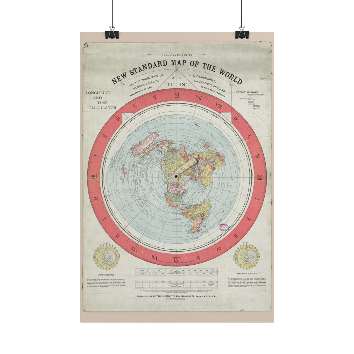 Gleason's New Standard Map of the World, 1892 | Poster