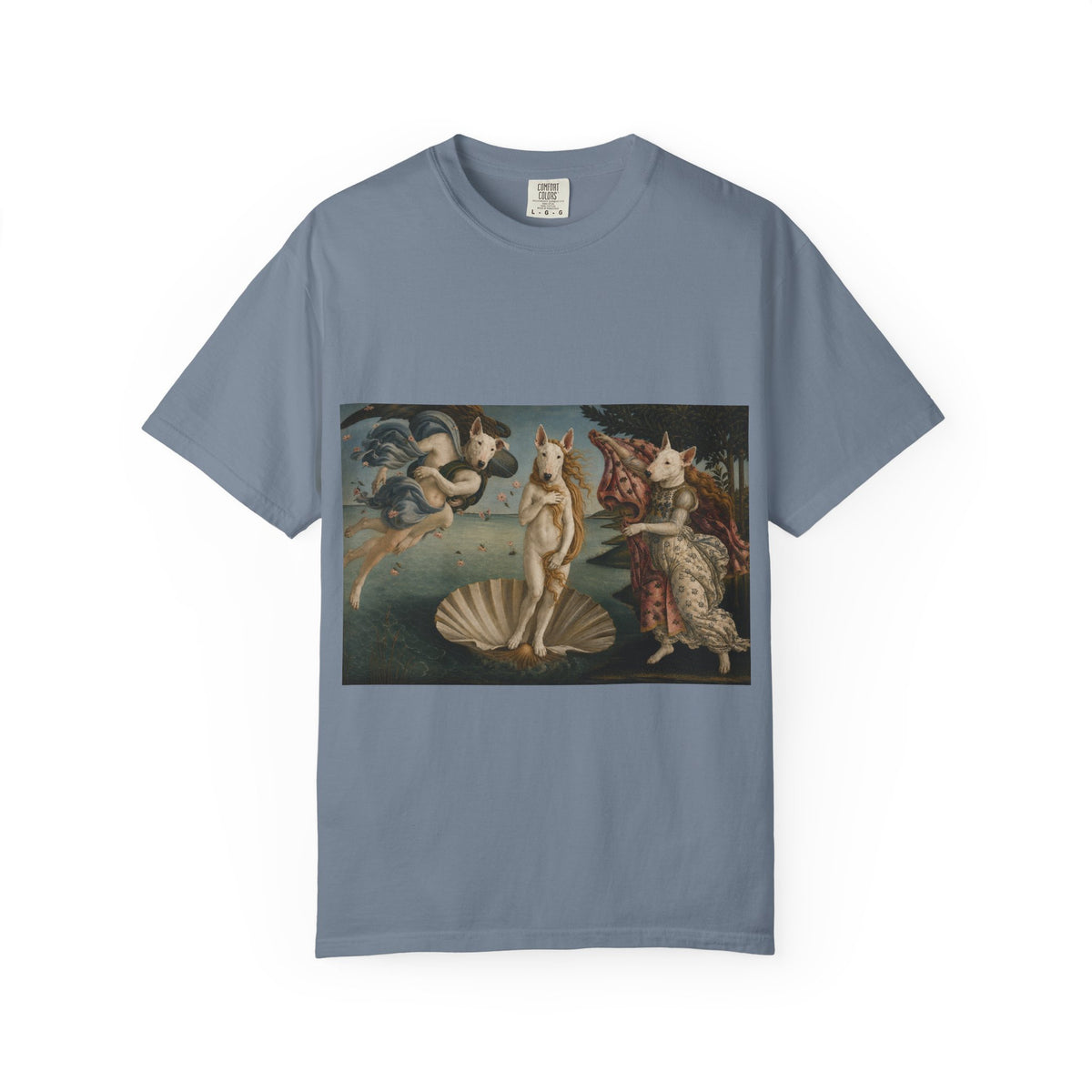 Bull Terrier The Birth of Venus — after Sandro Botticelli, c.1485 | Garment-Dyed Tee