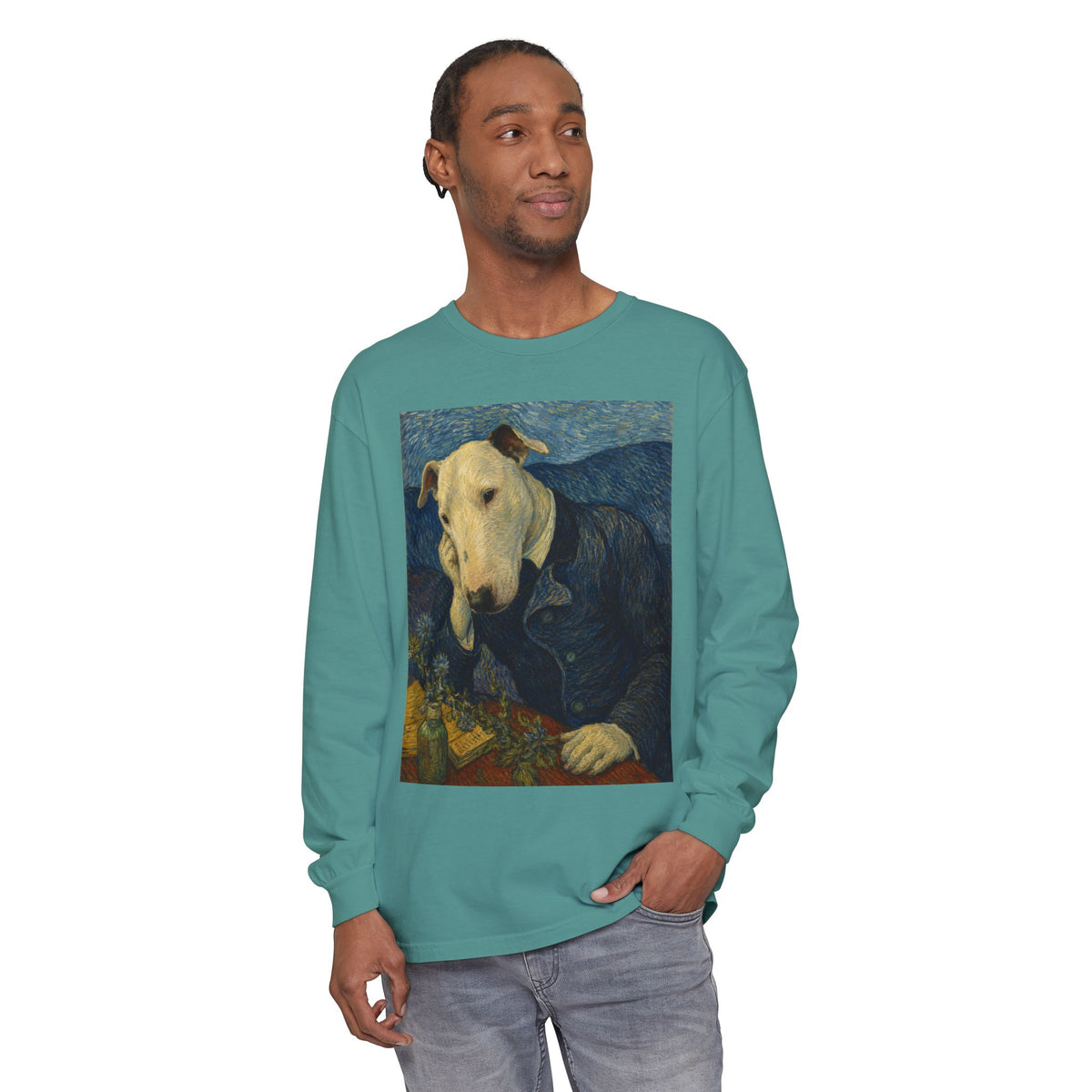 Bull Terrier Portrait of Doctor Gachet — after Vincent van Gogh, 1890 | Long Sleeve