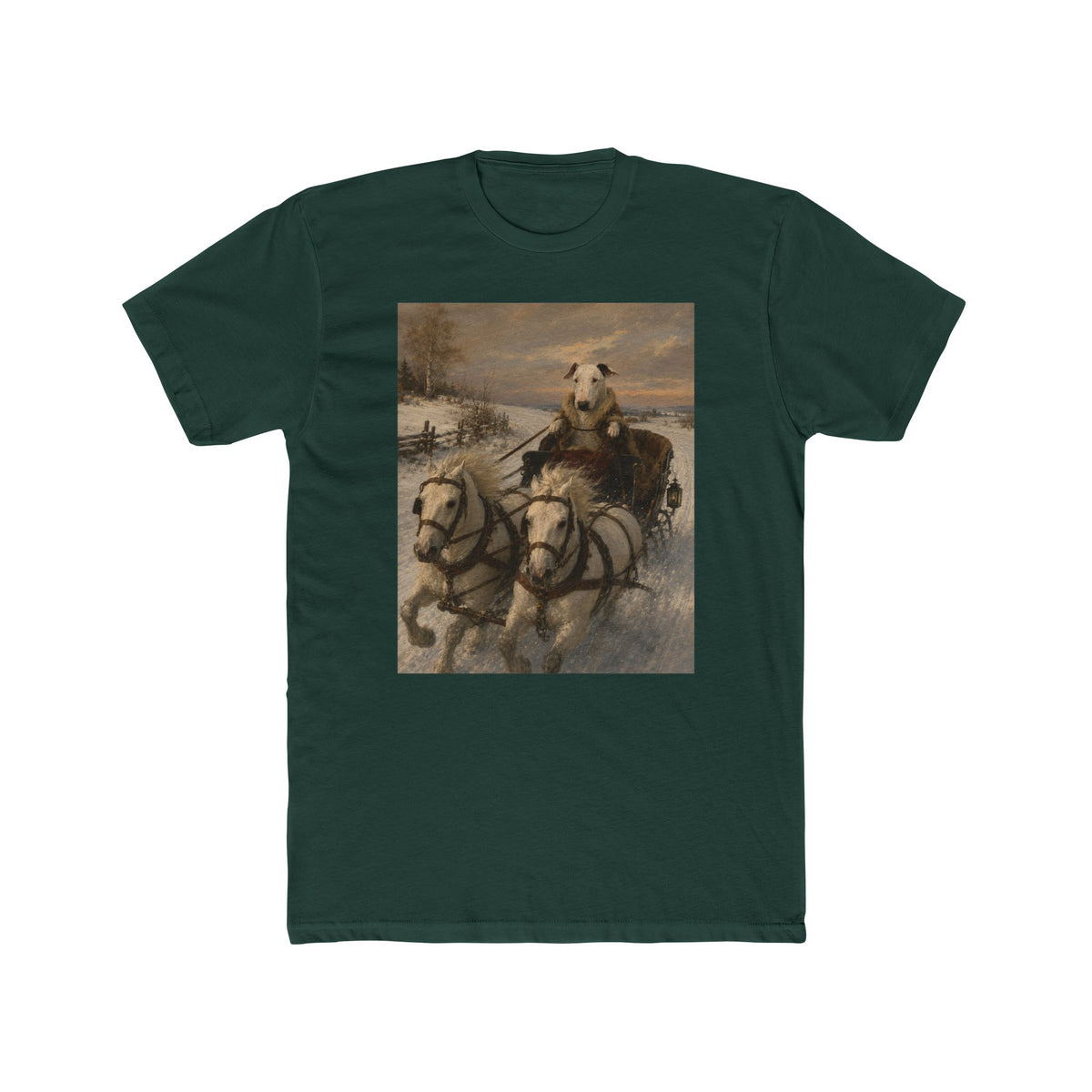 Bull Terrier Sleigh Ride — after Alfred Wierusz-Kowalski, c.1890 | Tee