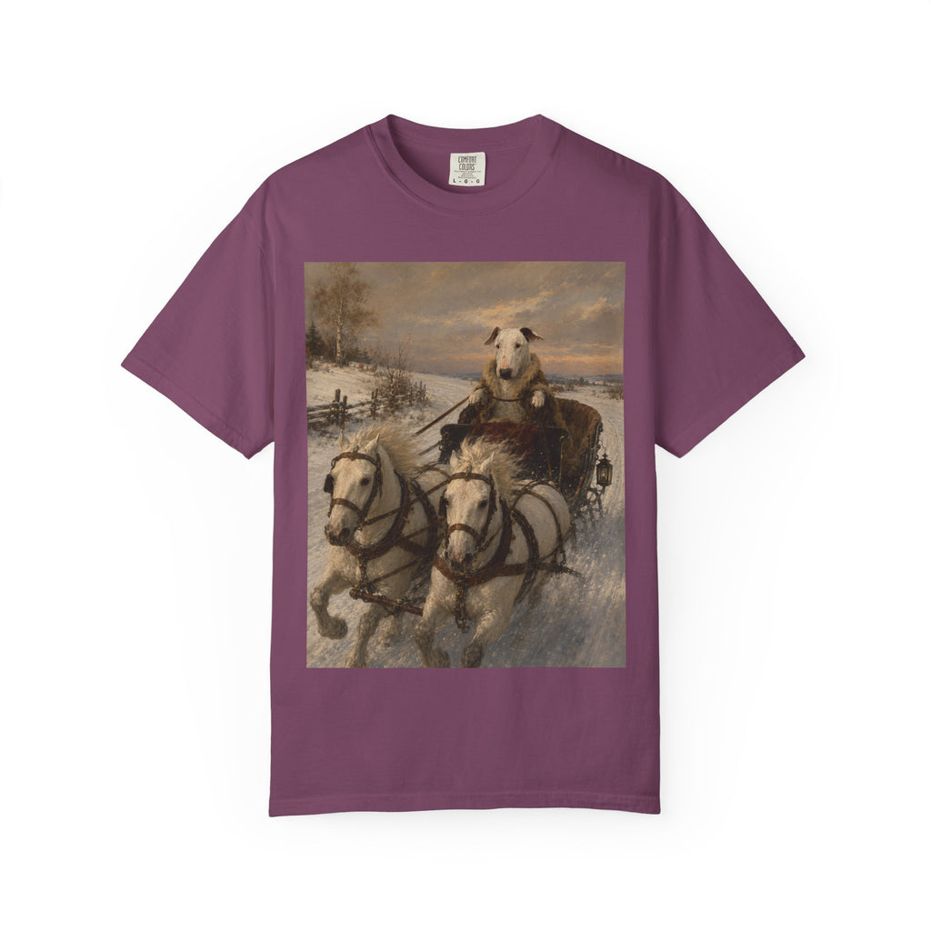 Bull Terrier Sleigh Ride — after Alfred Wierusz-Kowalski, c.1890 | Garment-Dyed Tee