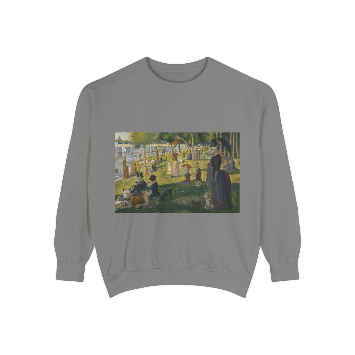 Bull Terrier A Sunday Afternoon on La Grande Jatte — after Georges Seurat, 1886 | Crewneck