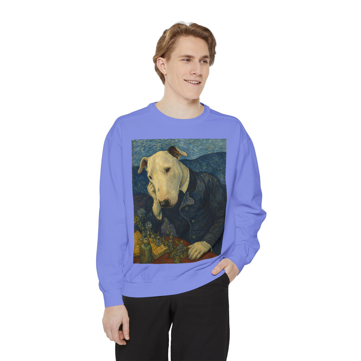 Bull Terrier Portrait of Doctor Gachet — after Vincent van Gogh, 1890 | Crewneck