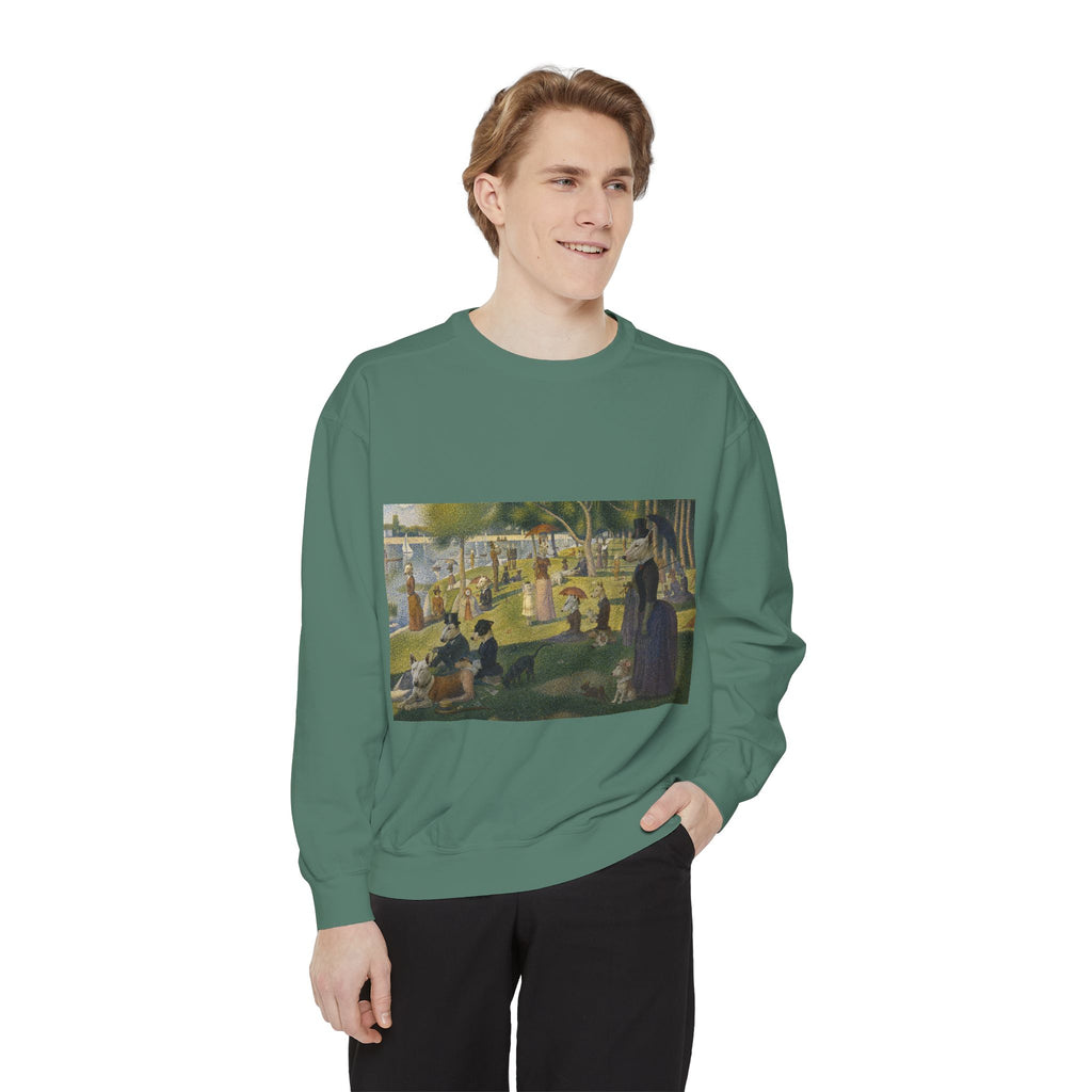 Bull Terrier A Sunday Afternoon on La Grande Jatte — after Georges Seurat, 1886 | Crewneck